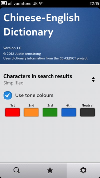 Settings tab